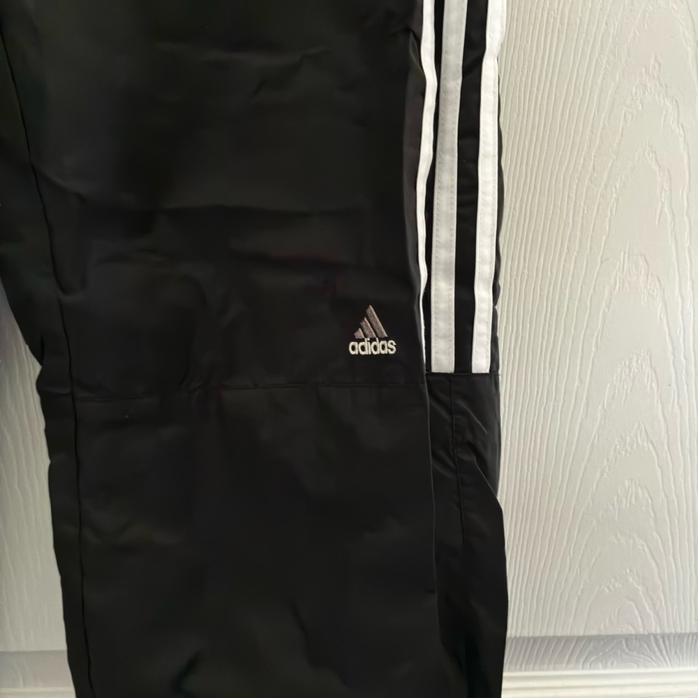 Adidas Black Pants with White Stripes